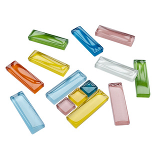 长条马赛克 长方形彩色云母水晶玻璃透光手工diy材料益智创意创作