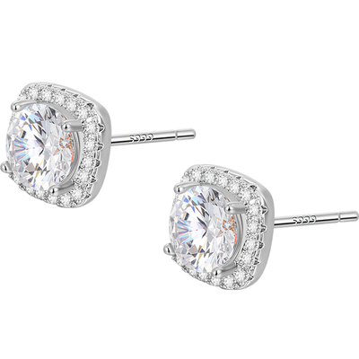 满钻方糖耳钉女轻奢精致高级感