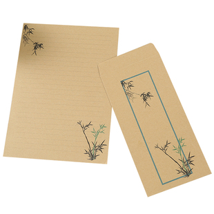 8款中国风文艺牛皮纸信封信纸套装 复古手礼家书信笺包邮可定制