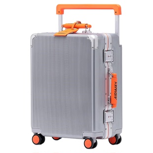 出口日本撞色宽拉杆铝框箱子20寸登机箱托运行李箱24寸纯PC铝框箱