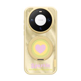 波漾爱心黄适用华为mate80手机壳mate80promax新款mate60pro磁吸mate70pro带旋转支架mate高级感70pro女pro+