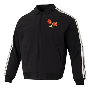 阿迪达斯新年款加绒外套男装2026新款加厚保暖运动服休闲宽松夹克