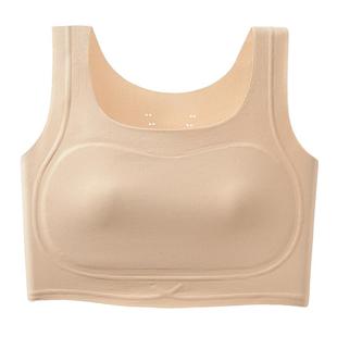 纸片人束胸内衣女大胸显小胸夏季薄款粉底液隐形无痕背心式文胸罩