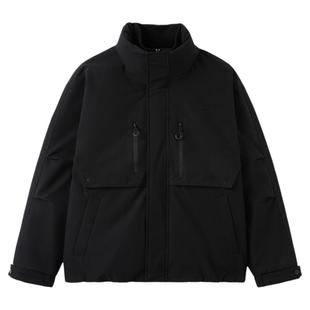 快鱼厚短款羽绒服男2025年冬季休闲宽松立领百搭时尚加厚保暖外套