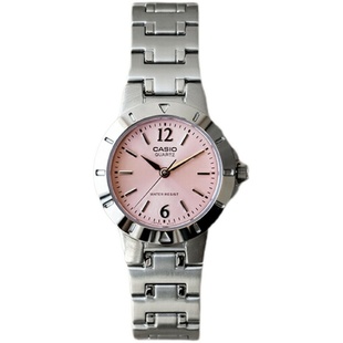 卡西欧手表女Casio LTP-1177A-4A1粉色钢带简约轻巧石英女士手表
