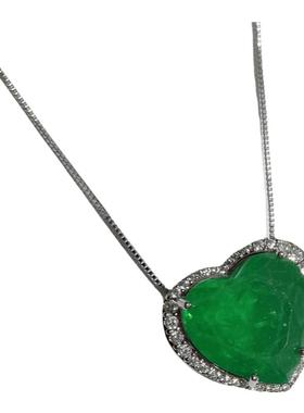 魅芽仙骨镶钻珠宝色吊坠锁骨链