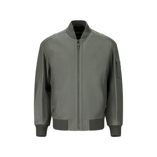 【自营】Hugo Boss雨果博斯 男士棒球领皮衣夹克外套 50552151