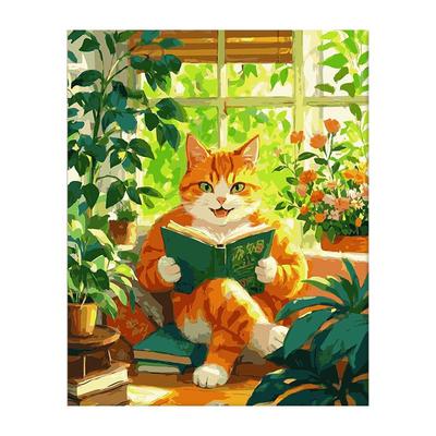 看书喵DIY数字油画喵喵系列