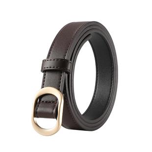 15mins女士无孔皮带牛仔裤带简约百搭学生复古2025新款装饰腰带潮