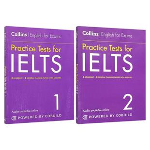 雅思模拟题系列 2册套装 Practice Tests for IELTS 柯林斯雅思考试辅导工具书 英文版原版工具书 正版进口英语书籍教材