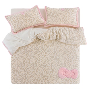 tbh野兽派家居床上四件套三丽鸥Hello Kitty卷毛法兰绒床品套件冬