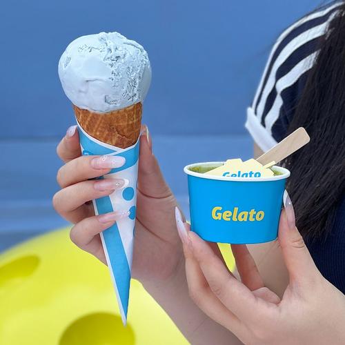 11冰淇淋纸碗一次性带盖纸杯gelato冰激凌商用外带打包盒子雪糕酸
