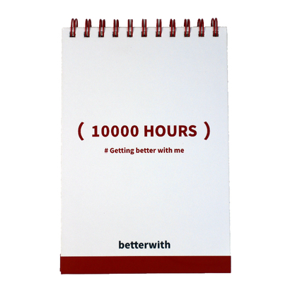 betterwith【一万小时】原创正品红色A5线圈本双面高效学习计划本