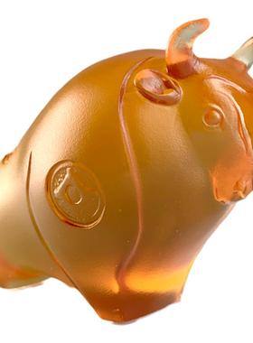 中式琉璃桌面生肖牛送朋友礼物