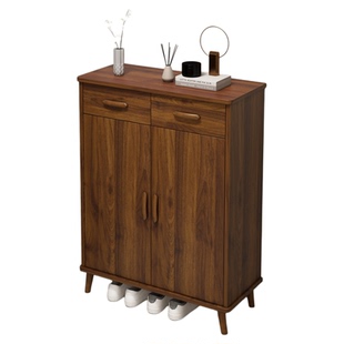 鞋柜家用门口外经济型大容量储物收纳窄小型入户楼道新款胡桃鞋架