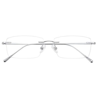 纯钛无边框眼镜男近视防蓝光变色