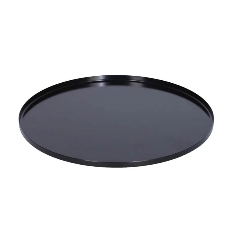 豪克创艺现代简约黑色圆形托盘装饰摆件玄关客厅卧室收纳置物盘