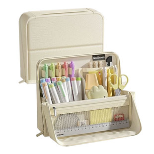 可站立笔袋高颜值ins风立式文具盒女生2026新款简约大容量文具袋小众不撞款初中高中生用多功能学习用品文具