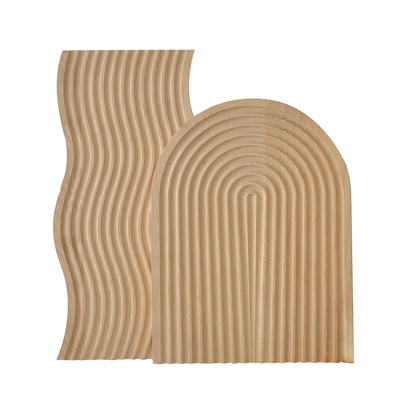 日式不规则木质波纹托盘装饰摆件