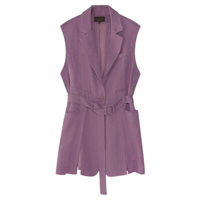 COCOBELLA中长款无袖西装马甲