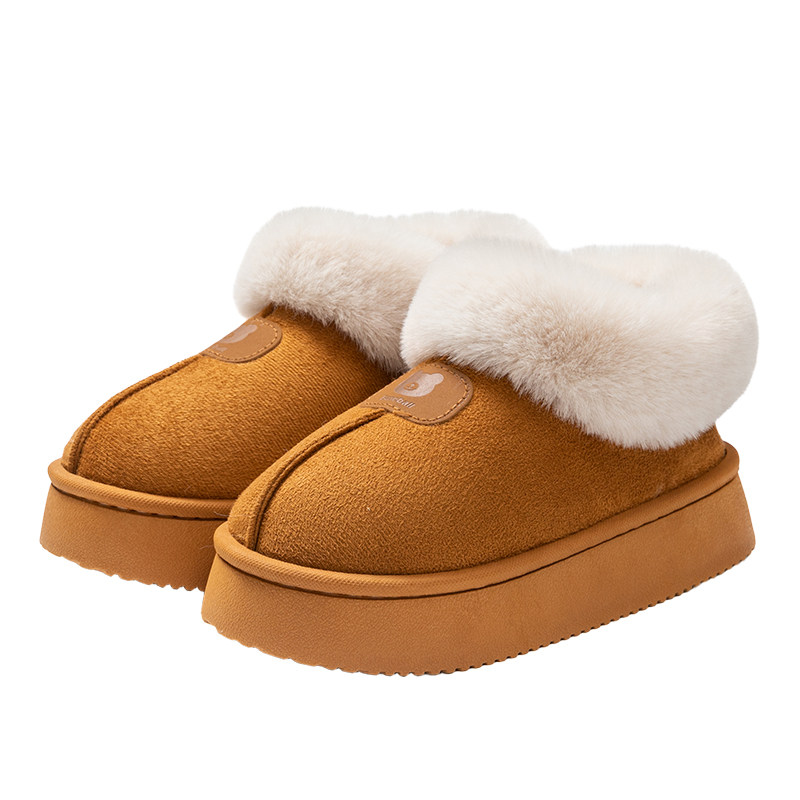 包跟棉拖鞋女冬季2025新款室内居家加绒保暖厚底防滑一字拖男外穿