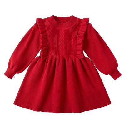杰里贝比女童针织连衣裙秋冬