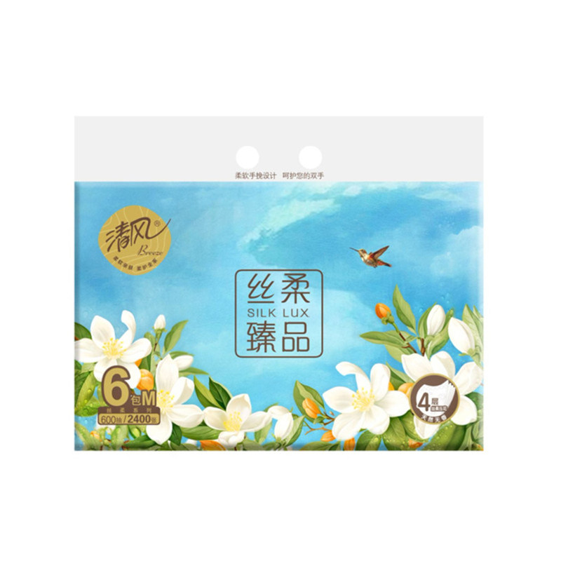 清风花萃臻品抽纸4层100抽*6包