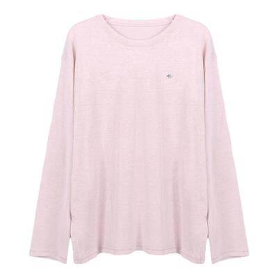 懒人雪花棉贝壳小标宽松长袖T恤