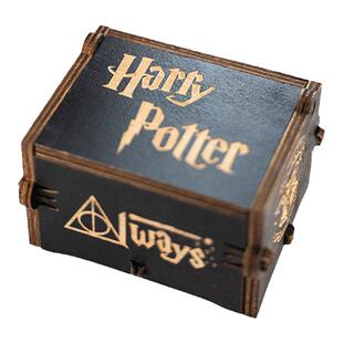 黑色哈利波特八音盒自动发条式上链条机械木质天空之城音乐盒礼物