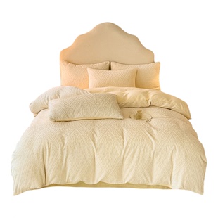 新款牛奶绒冬季加绒加厚欧式雕花双面绒四件套床单床笠款床上用品