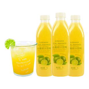 李小艾小青柠汁饮料1L*6瓶家庭囤货装柠檬水含nfc果汁饮品整箱装