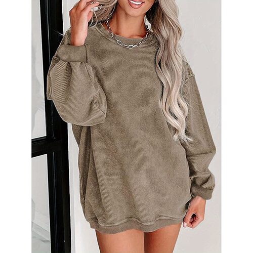 L 52261 Comfortable Loose Round Neck Long Sleeve Hoodie 舒适
