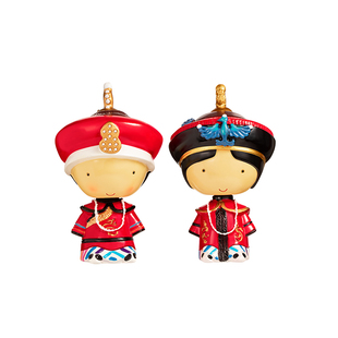 宫廷宝贝帝后大婚摇头娃娃结婚摆件天作之合新婚订婚新人礼物