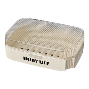 肥皂盒带盖家用大号2026新款轻奢高档洗衣皂双层沥水透明香皂盒