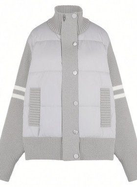 超好看时尚针织拼接羽绒服女冬季