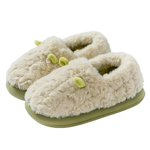 棉拖鞋女款冬季2025新款室内家居厚底包跟毛绒拖鞋秋冬天男士外穿