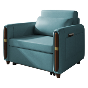 沙发床单人宽80cm床沙发一体办公室折叠科技布1米宽坐卧两用床铁