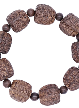 文玩皮灰木沉香木核桃佛珠手串