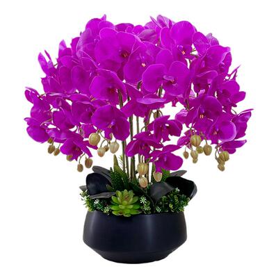 仿真花手感PU蝴蝶兰盆景