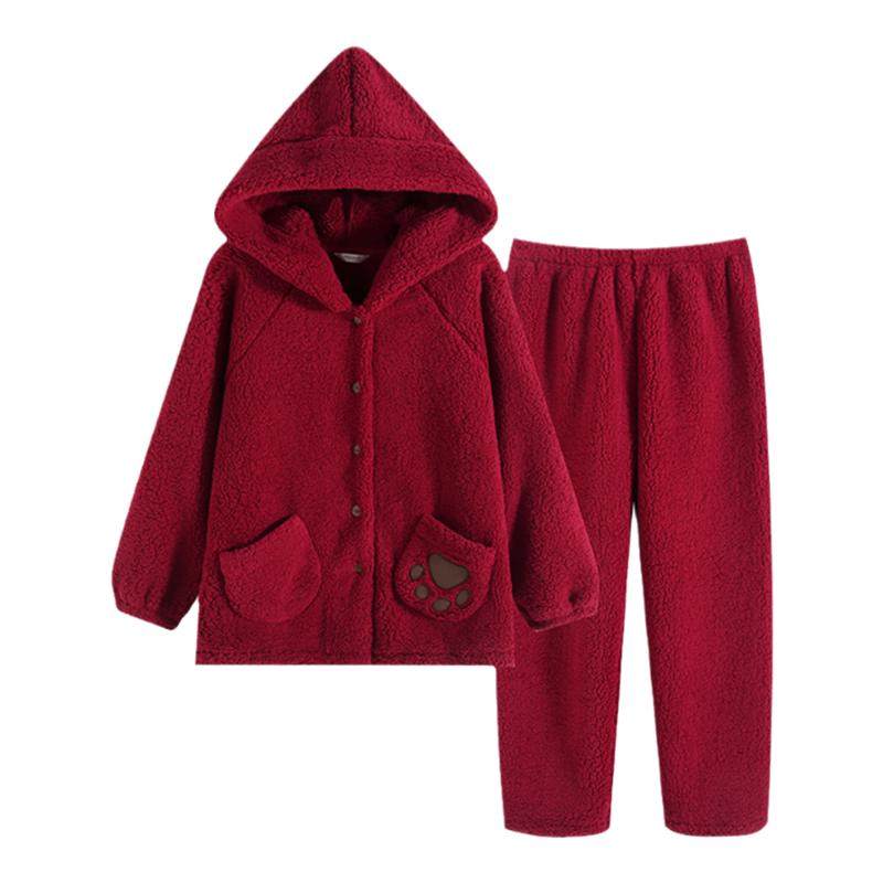 加厚款女士珊瑚绒家居服罗丝美