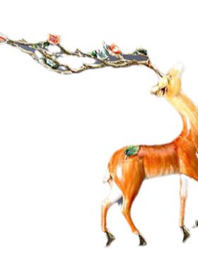 鹿摆件招财珐琅彩玄关乔迁礼品