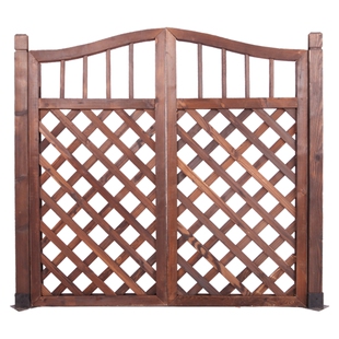 定制花园防腐木栅栏门庭院篱笆围栏加厚小木门菜园院子别墅双开门