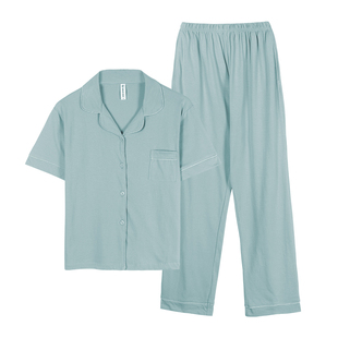 睡衣女夏季纯棉短袖长裤套装全棉夏天薄款家居服可外穿2026年新款
