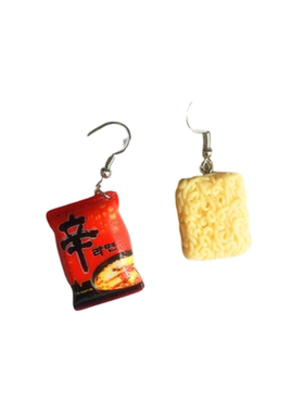 仿真食玩泡面方便面耳环