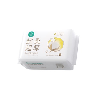 全棉时代婴儿超柔超厚棉柔巾宝宝洗脸巾擦屁屁干巾非湿巾80抽*1包