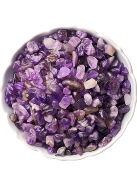 天然紫水晶碎石颗粒水晶