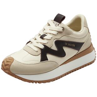 莱尔斯丹LSY时尚系带拼色舒适厚底休闲单德训鞋女5M39704