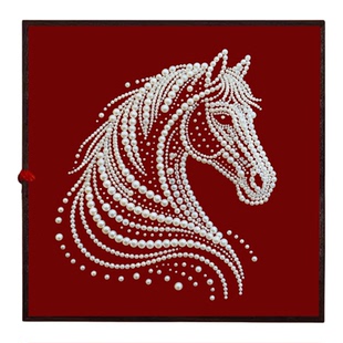 高级新中式马年珍珠画diy材料包手工数字油画本命年生肖装饰挂画