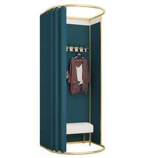 可移动试衣间轨道门帘服装店架子落地简易地摊更衣室展示架换衣间