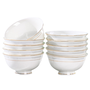 景德镇骨瓷碗家用2025新款高颜值高脚碗金钟碗高档骨质瓷碗盘家用